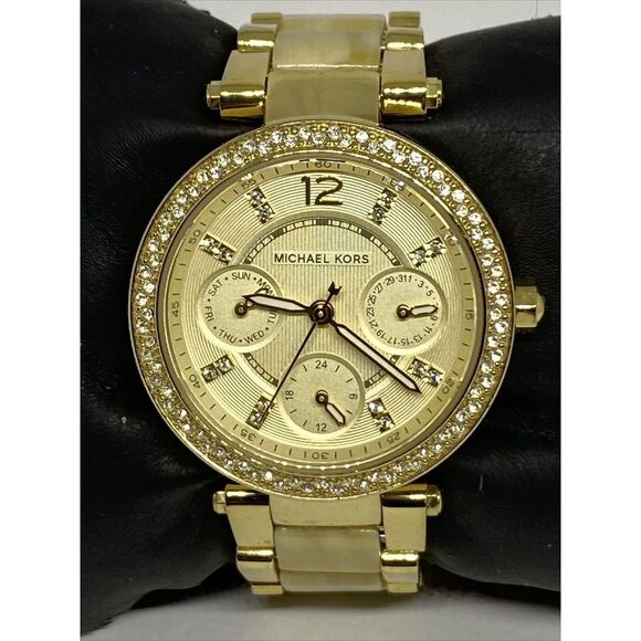 Michael Kors Parker MK5842 Women's Gold Stainless Steel Analog Dial Watch EY651 - Picture 2 of 12